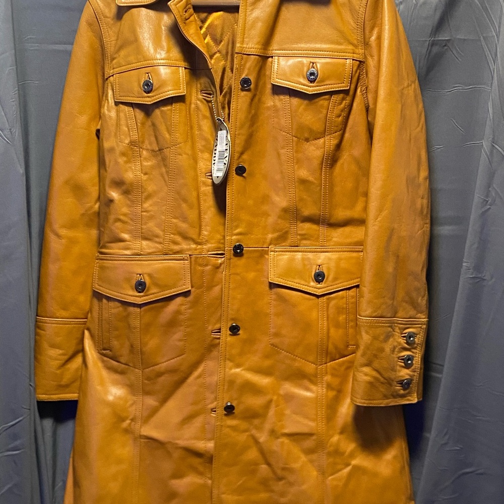 Steve Madden Brown Leather Trench Coat